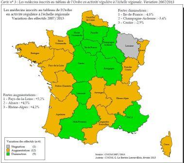 La région Ile-de -France se démédicalise plus rapidement que les autres régions.