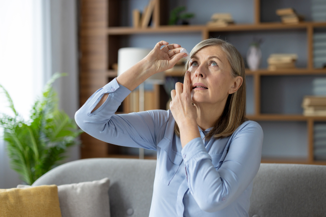 Pseudo-exfoliation : des dépôts sur le trabéculum entraînent un glaucome à angle ouvert.