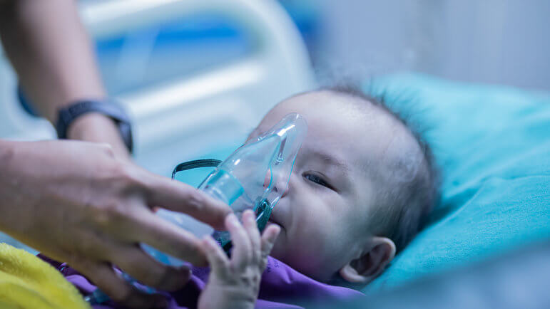 Plus d'un tiers des hospitalisations des enfants de moins de un an en rapport avec la bronchiolite.