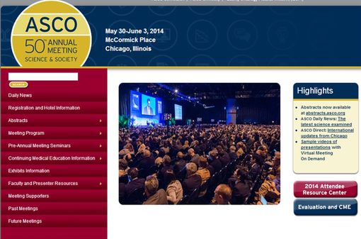 Capture d'écran du site du congrès annuel de l'ASCO.
