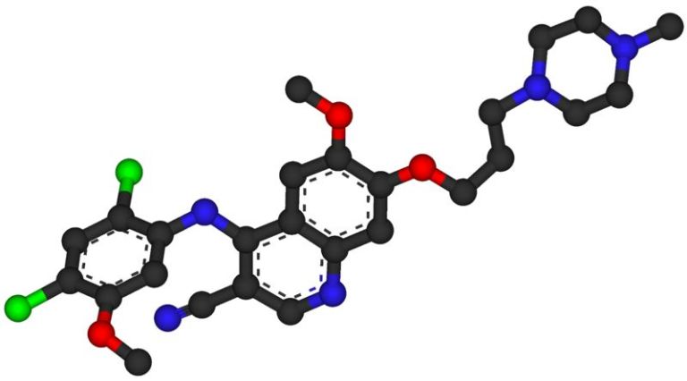 Le bosutinib est un nouveau principe actif, de la classe des inhibiteurs des protéines kinases (© Wikipedia ; auteur : Fvasconcellos).