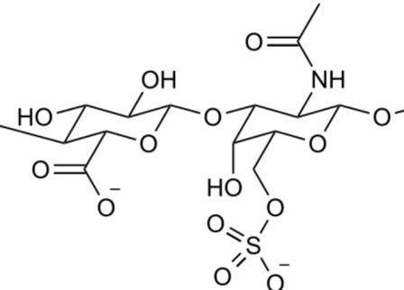 Structure chimique de la chondoïtine sulfate (© Wikimedia)