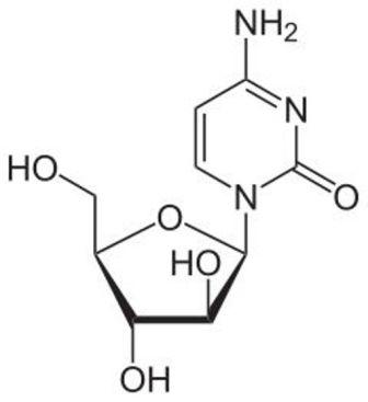 Structure chimique de l'arabinoside de cytosine (© Wikimedia).