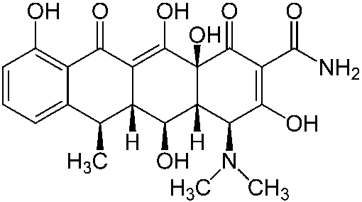 Doxycycline : formule chimique (© Jü via Wikipedia)