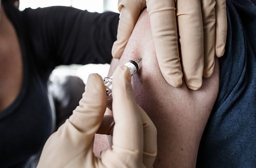 Le vaccin contre la grippe s'administre par voie intramusculaire ou sous-cutanée profonde (illustration).