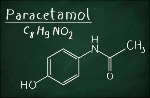 Formule chimique du paracétamol (illustration).