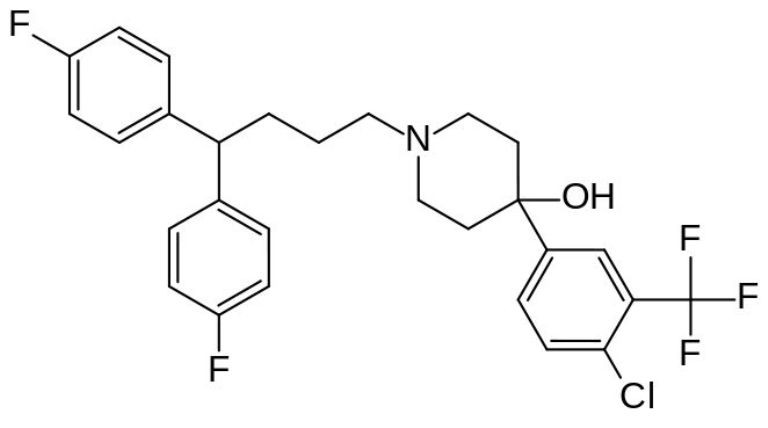 Le penfluridol est un antipsychotique neuroleptique, dérivé de la diphénylbutylpipéridine (image : © Wikimedia)
