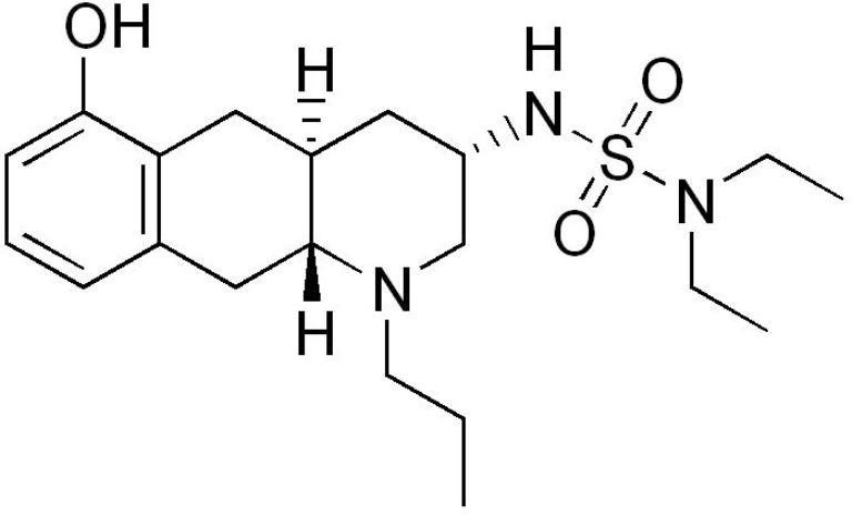 Le quinagolide est un agoniste dopaminergique D2 sélectif, inhibiteur de la sécrétion de prolactine (image : © Wikimedia).
