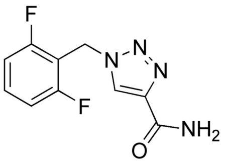 Structure chimique du rufinamide (© Mark PEA, Wikimedia)