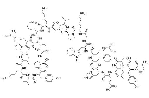 Le tétracosactide est une corticostimuline de synthèse d'action constante (illustration @ Edgar181 sur Wikimedia).