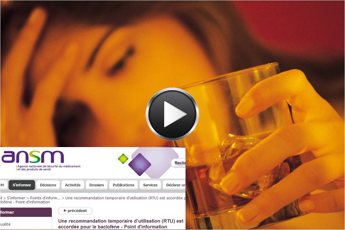 Traitement de l'alcoolisme (image d'illustration incluant une capture d'écran du site de l'ANSM).