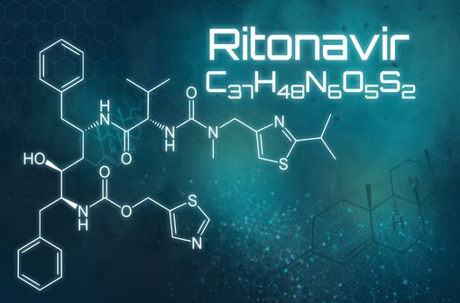<p>Le ritonavir, à l'origine de nombreuses interactions médicamenteuses.</p>
