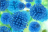 Représentation en 3D de rétrovirus (illustration).