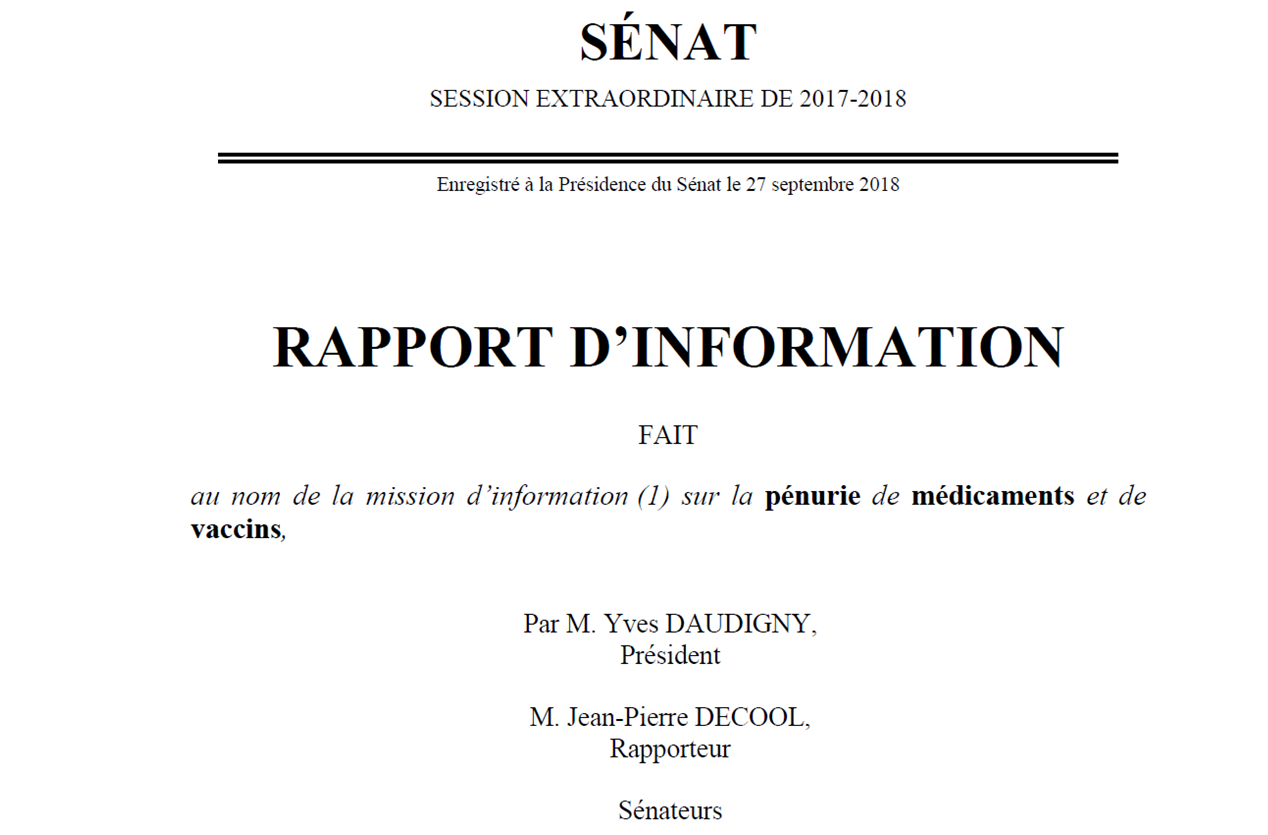 Mardi 2 octobre 2018, Jean-Pierre DECOOL, rapporteur, a rendu publiques les conclusions du rapport 